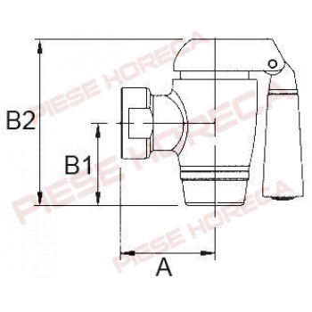 Robinet golire marmite cu filet interior de 2”, cu piulita mobila. Pentru FAGOR, MARENO, BARON, OLIS, ANGELO PO, ELECTROLUX, MBM.
